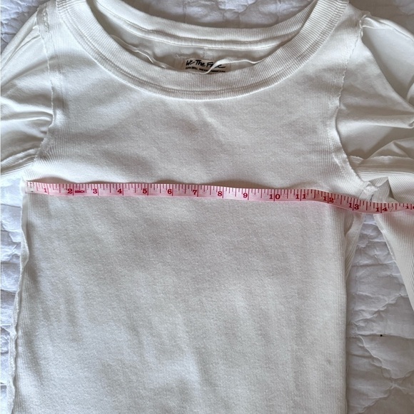 Free People Daisy Chain Cuffed Long Sleeve Top in Ivory sz. XS - Picture 11 of 12